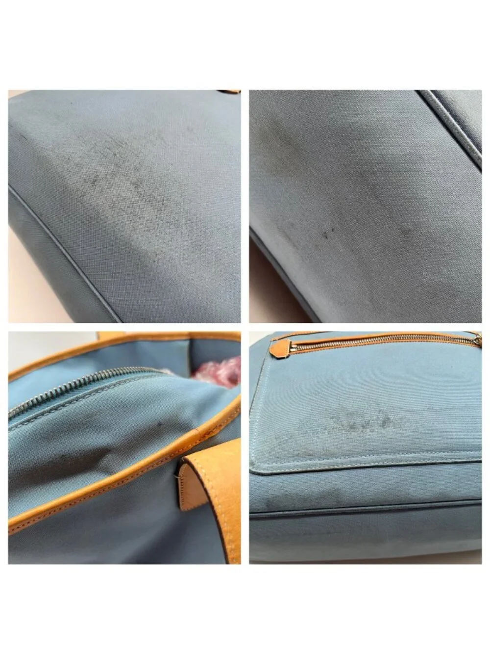 Coach Blue And Tan Fabric Diaper Bag 5975
